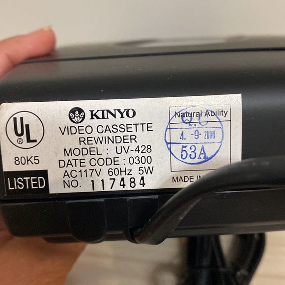 KINYO black 1 Way Video Cassette Rewinder - Picture 8 of 8